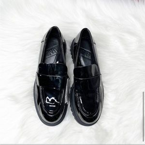 Faux leather loafers